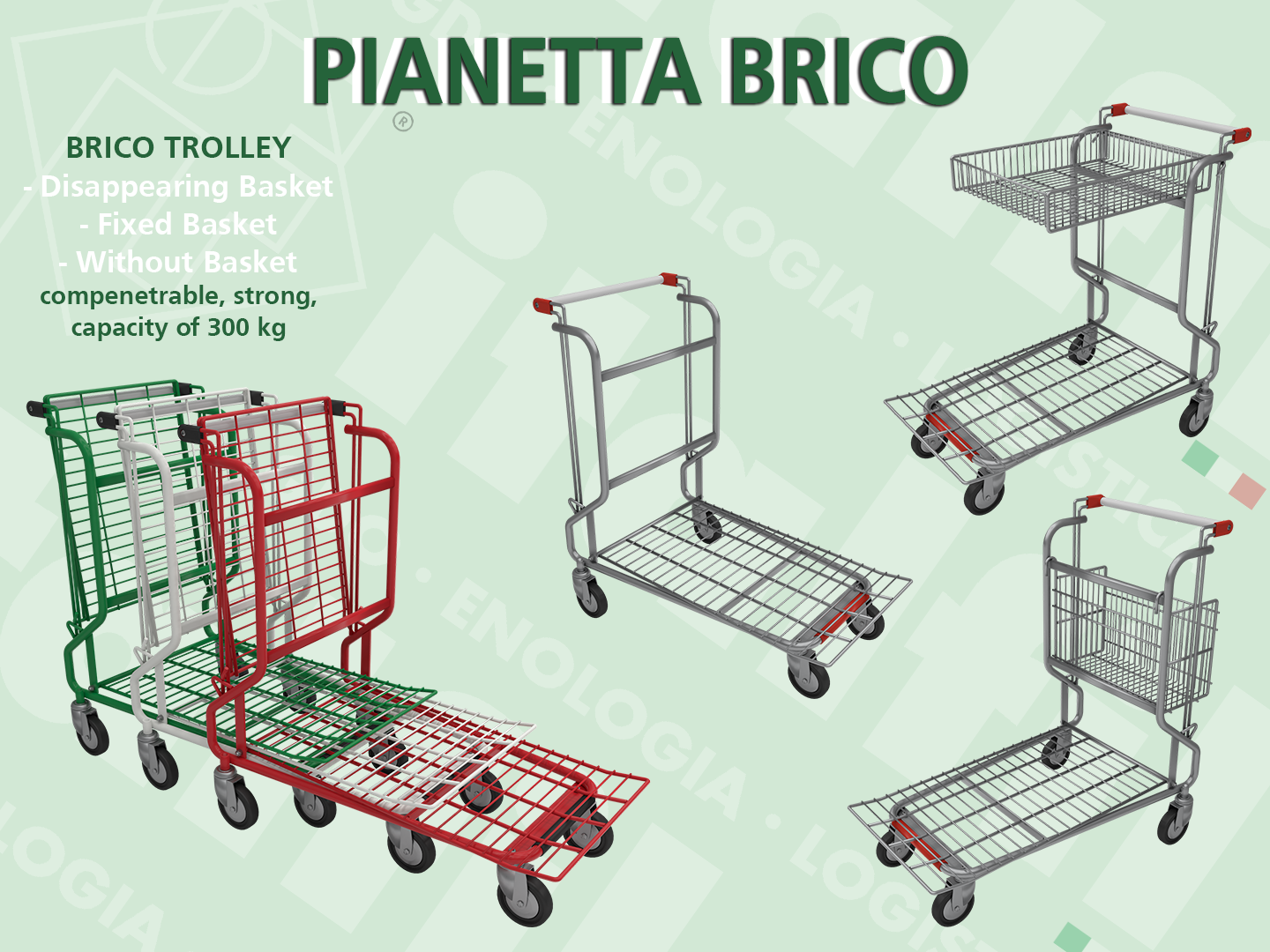 carrelli e pianetta in filo metallico