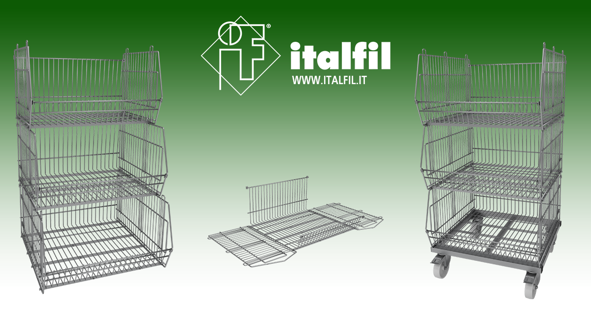 cesti sovrapponibili in filo metallico